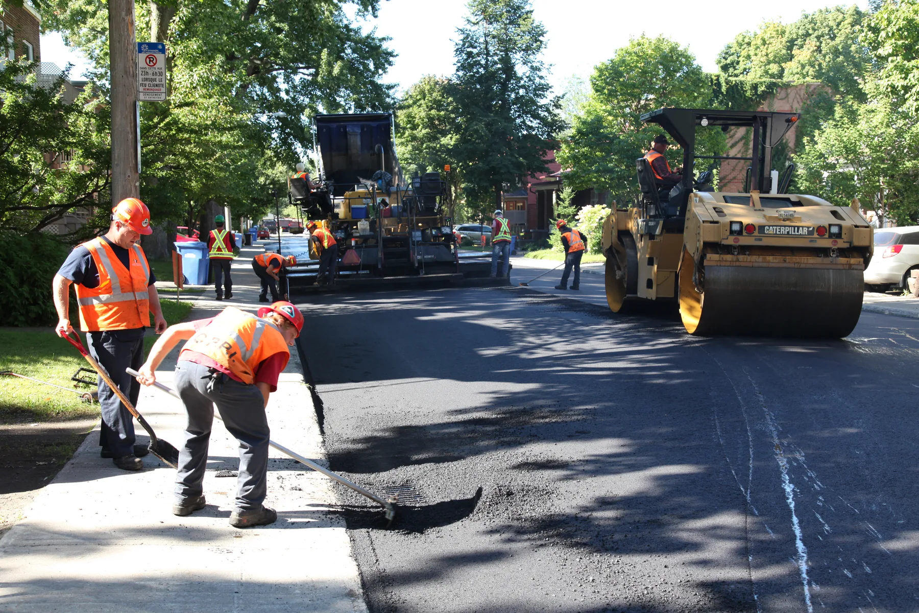 Representative asphalt road paving work