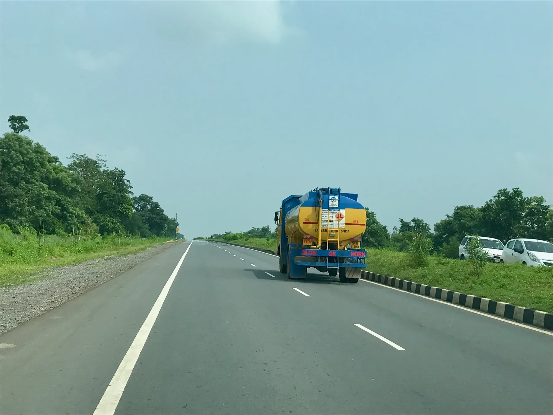Tanker truck travelling on an Indian highway
