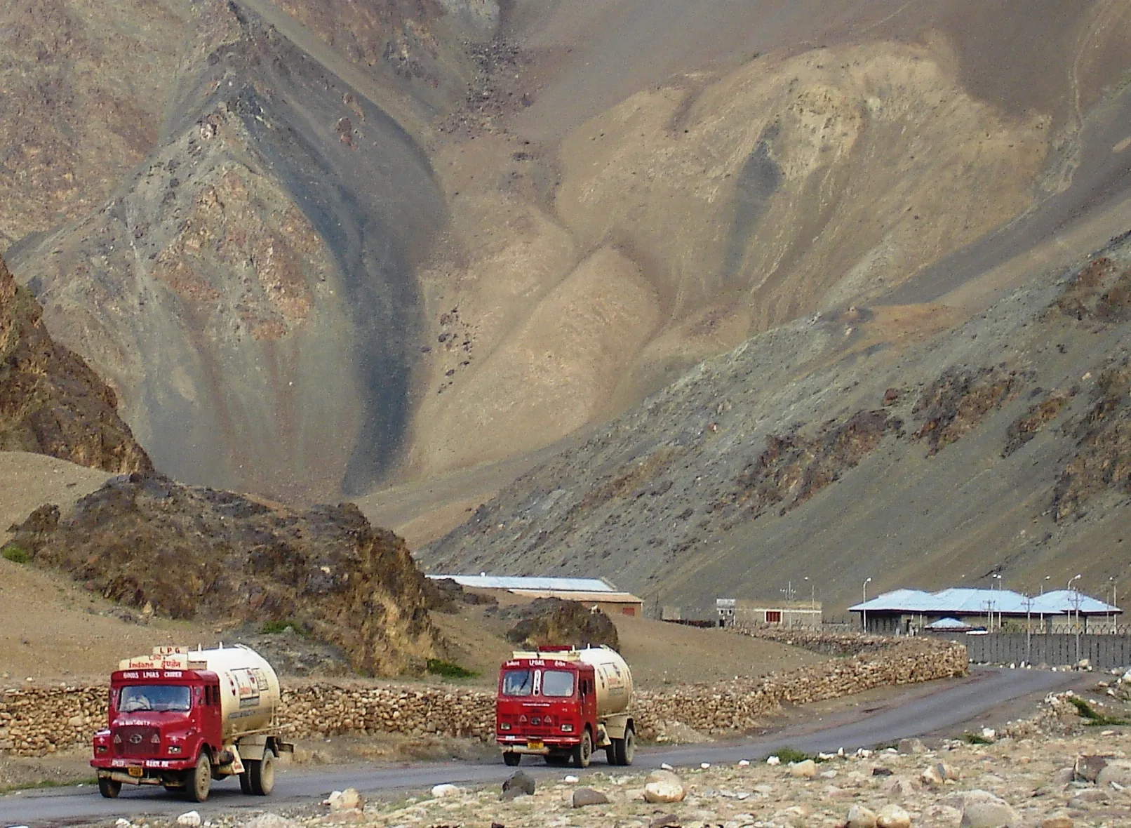 Transport trucks on an Indian highway